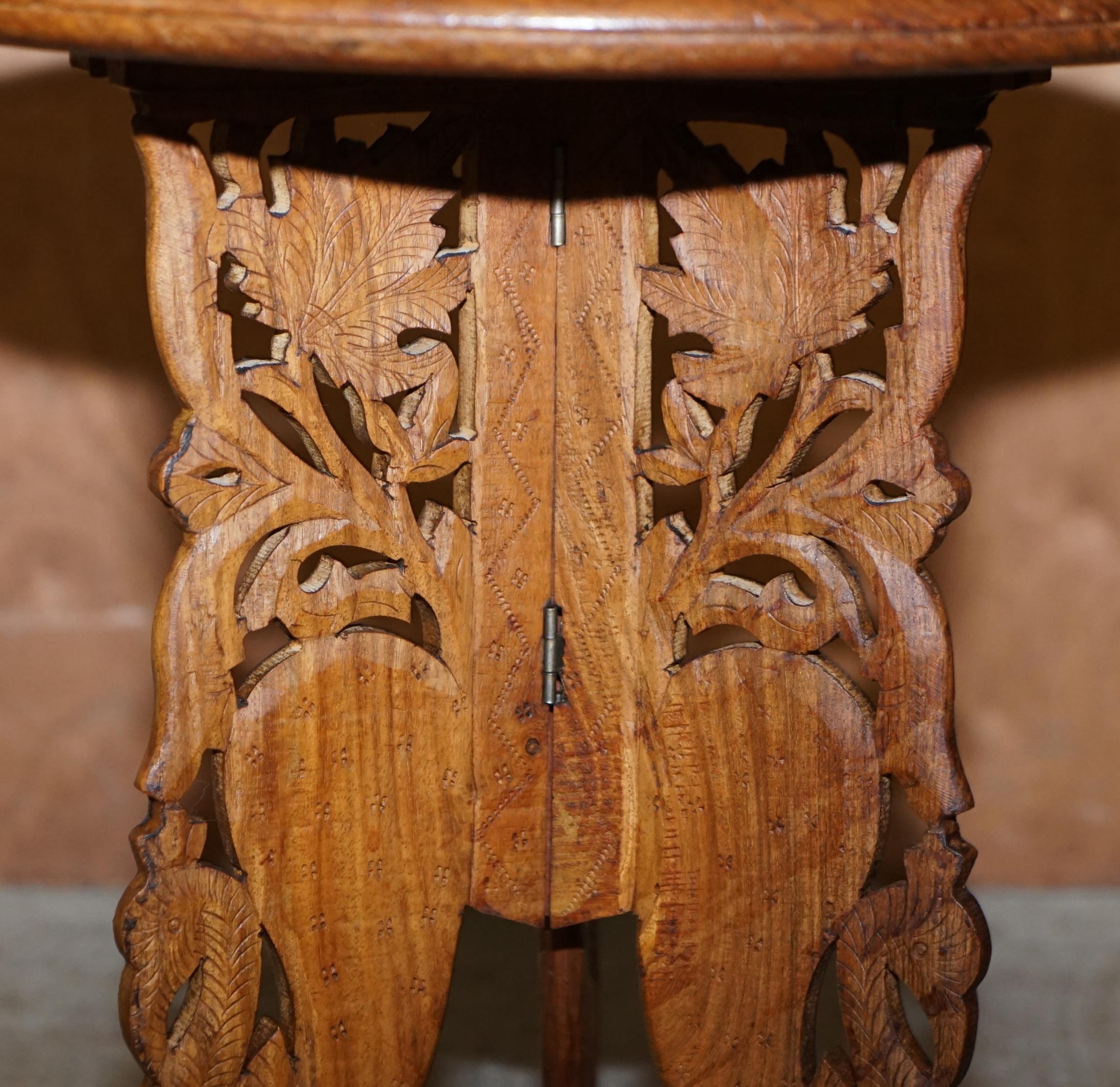 Pair of Liberty's circa 1900 Moroccan Hand Carved Hardwood Side End Lamp Tables 3