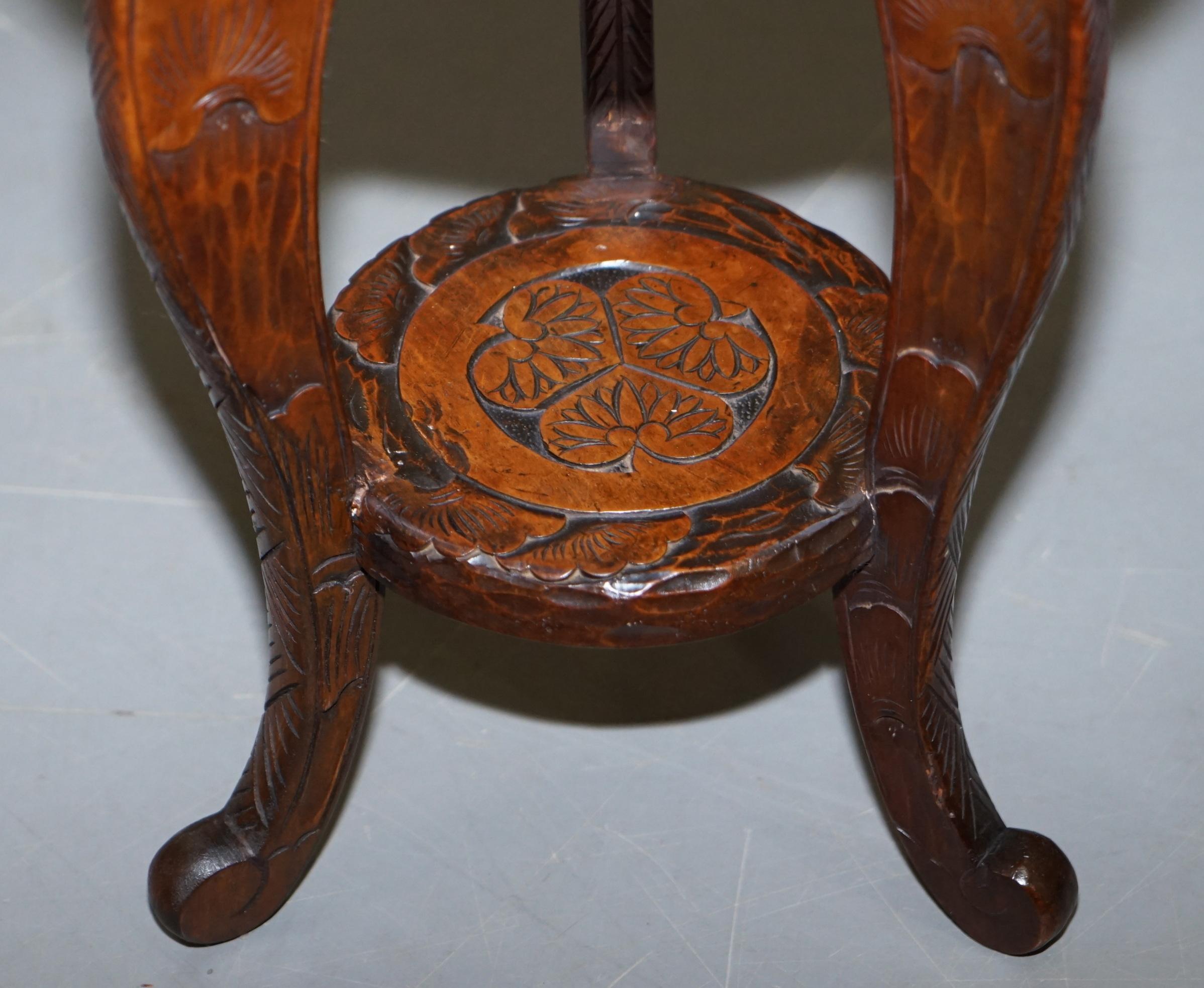 Pair of Liberty's London Three Monkey Hear See Speak No Evil Carved Side Tables 2