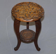 Pair of Liberty's London Three Monkey Hear See Speak No Evil Carved Side Tables