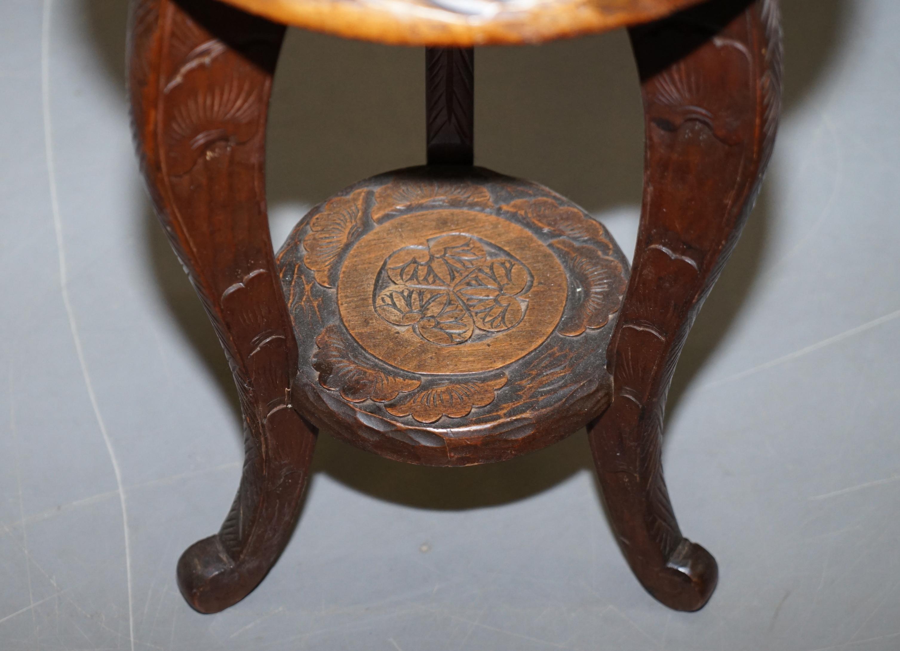 Edwardian Pair of Liberty's London Three Monkey Hear See Speak No Evil Carved Side Tables