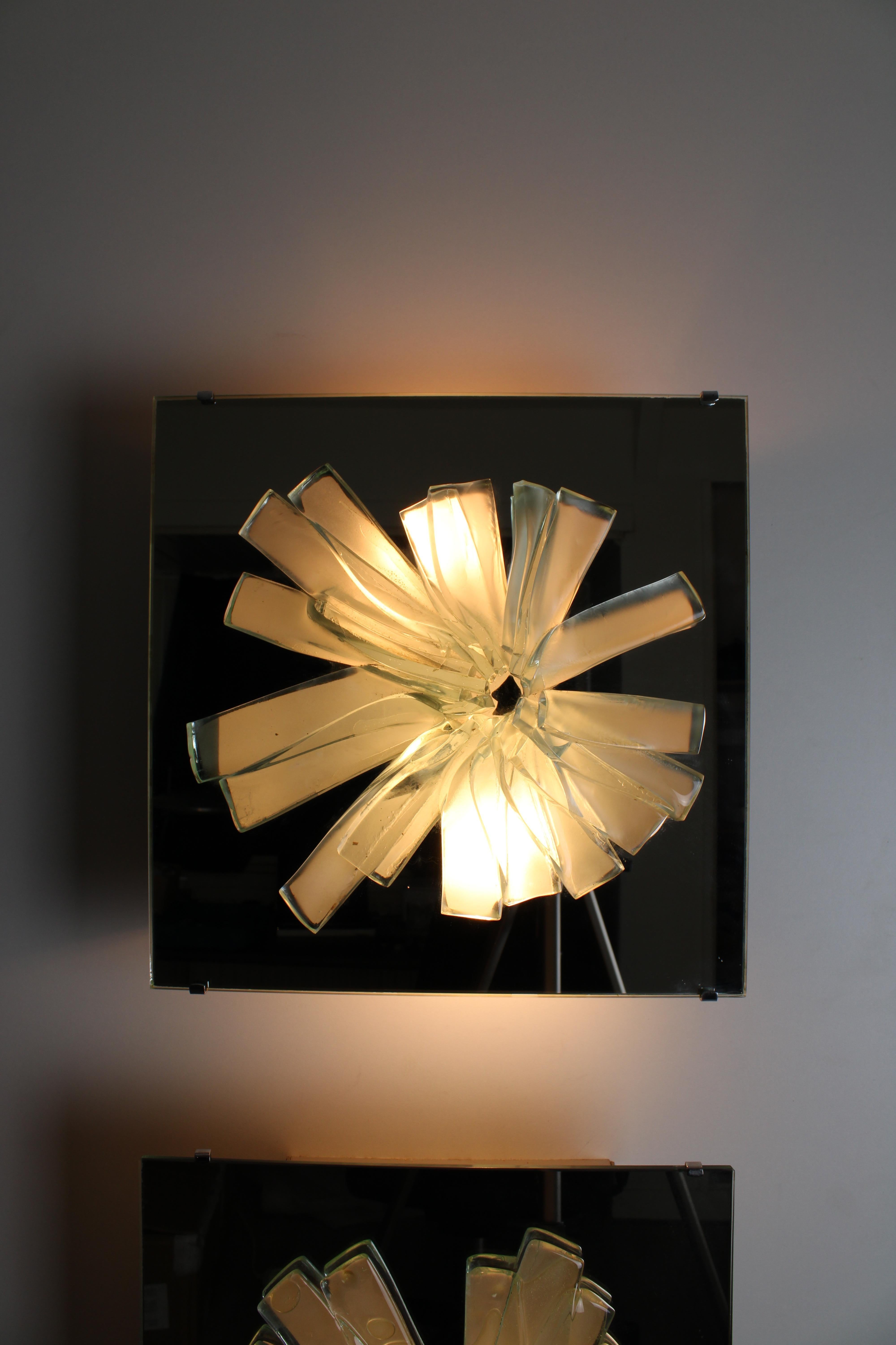 Mid-Century Modern Pair of Lichtreliëf wall lamps by Raak Amsterdam, 1970s For Sale