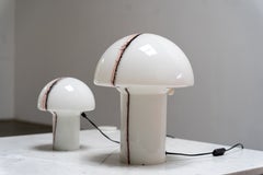 Pair of 'Lido' Peill & Putzler Glass Mushroom Table Lamps, Germany 1970s