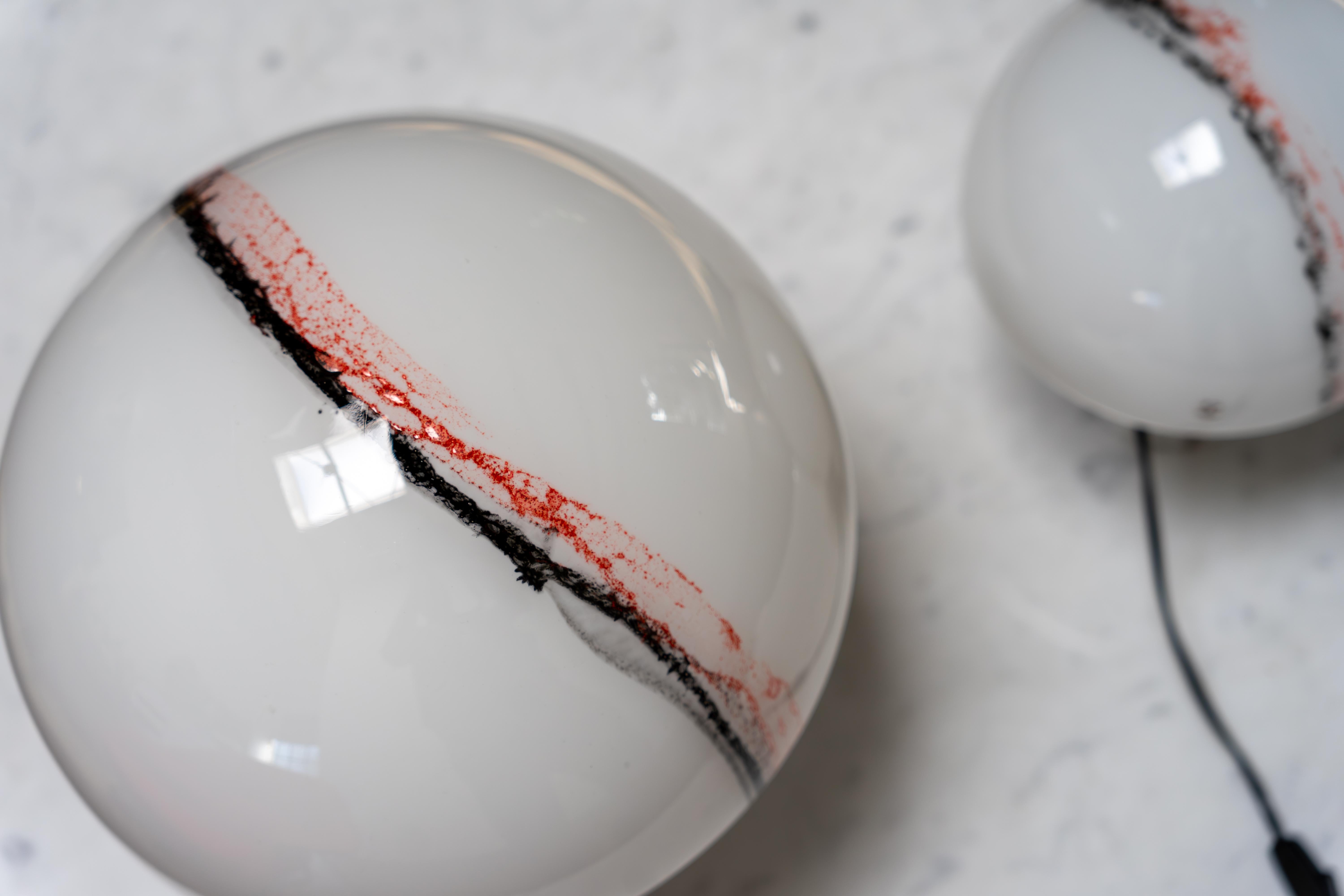20ième siècle Paire de lampes de table 'Lido' en verre Peill & Putzler, Allemagne, années 1970 en vente