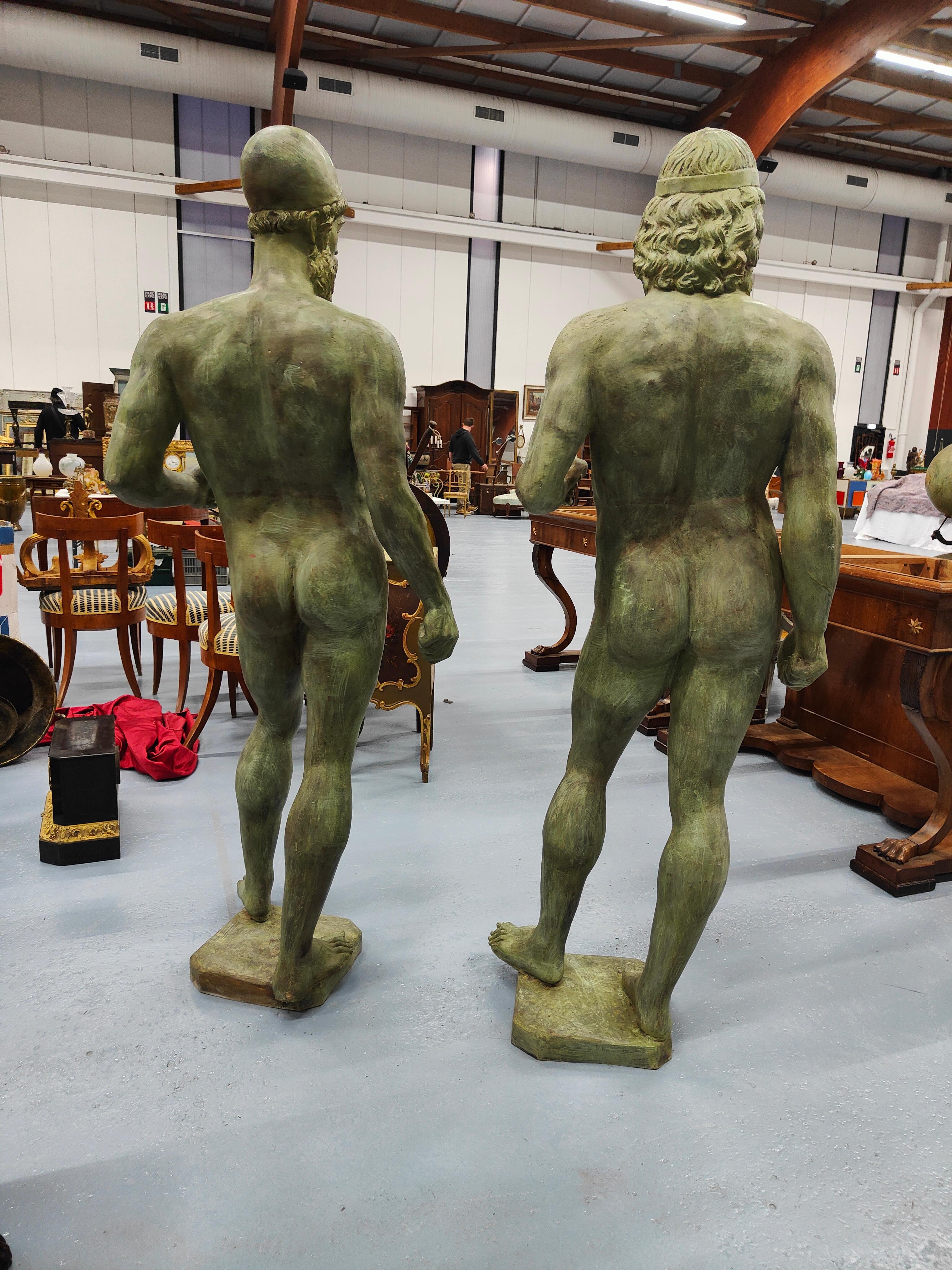 Pair of Life-size Bronze Sculptures of the Riace Warriors 200 CM For Sale 5