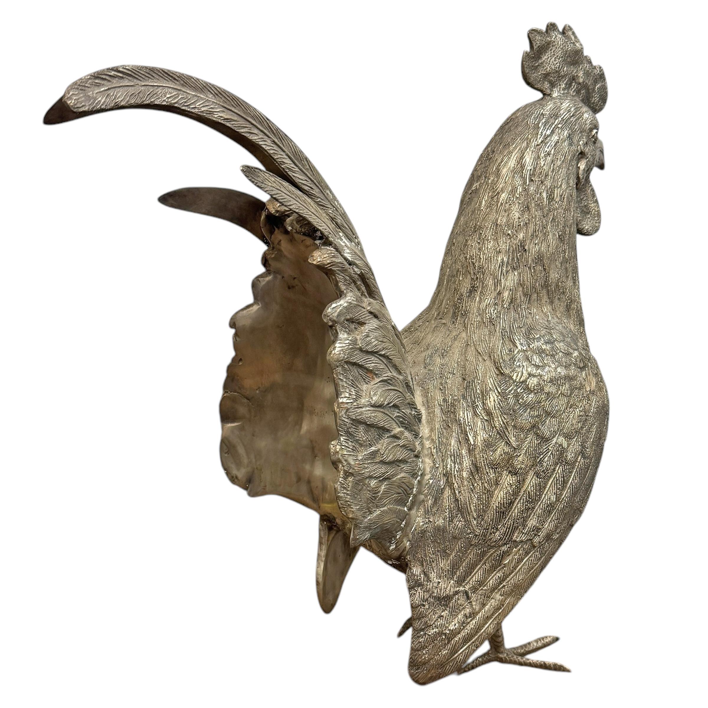 Pareja de gallos de latón fundido a tamaño natural Vaciado en venta
