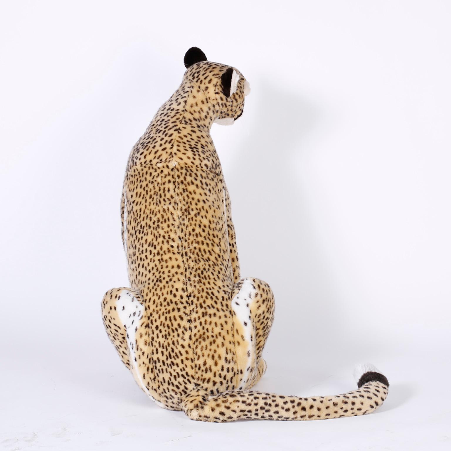 Pair of Life Size Cheetah Stuffed Animals In Good Condition In Palm Beach, FL