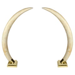 Pair of Life Size Faux Composition Elephant Tusks