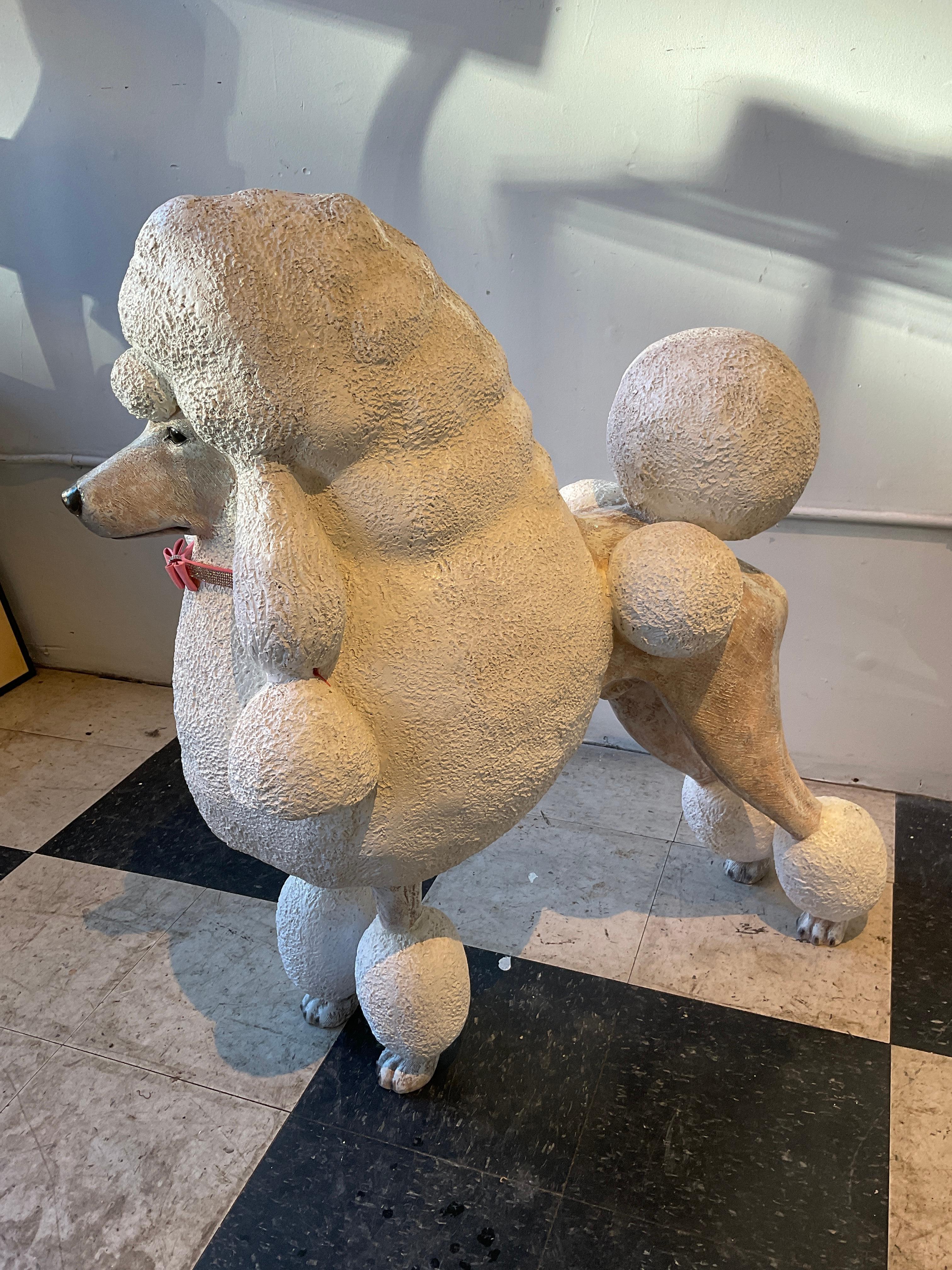 Pair of Life Size Fiberglass French Poodles For Sale 6