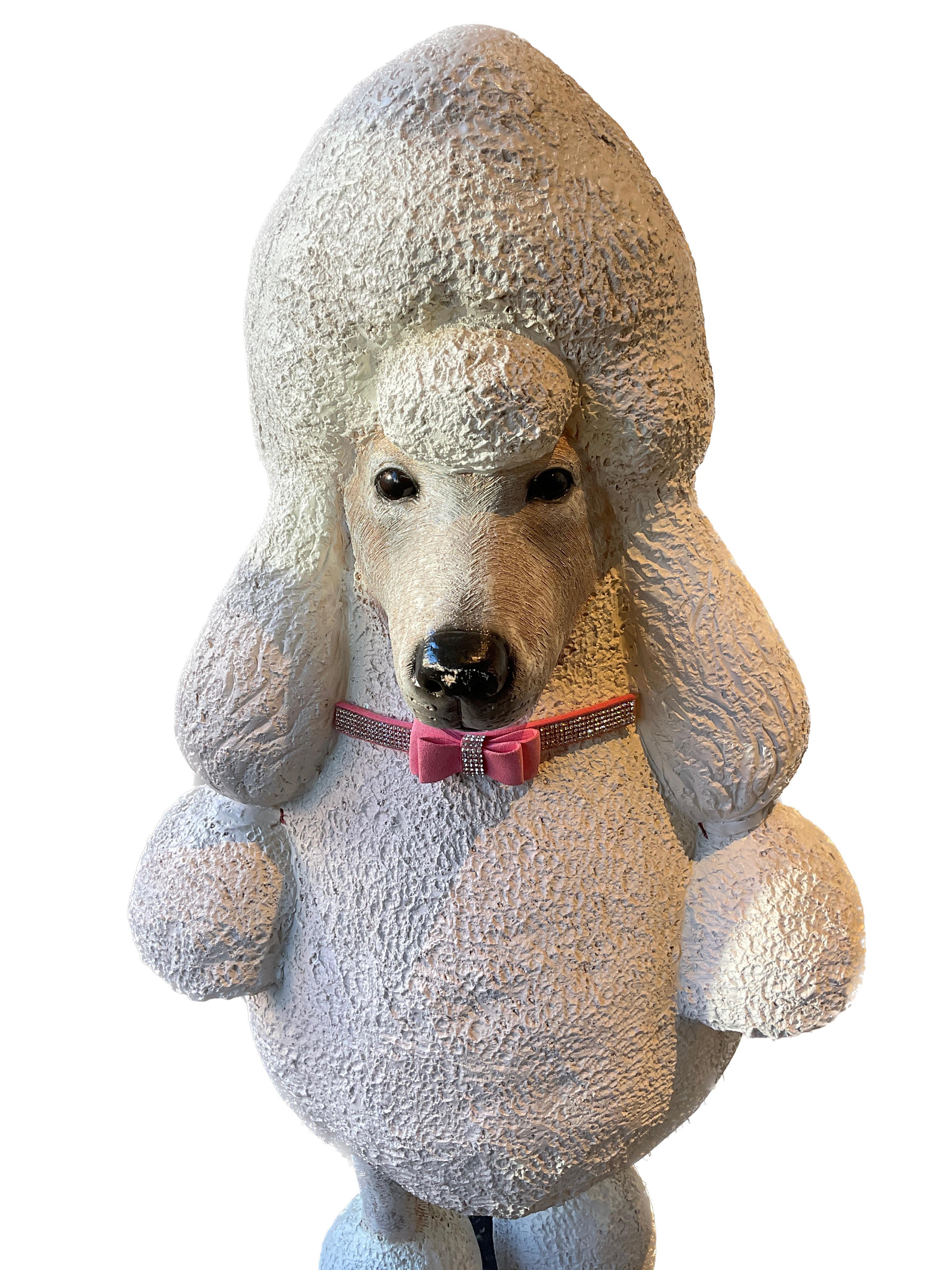 Pair of Life Size Fiberglass French Poodles For Sale 1