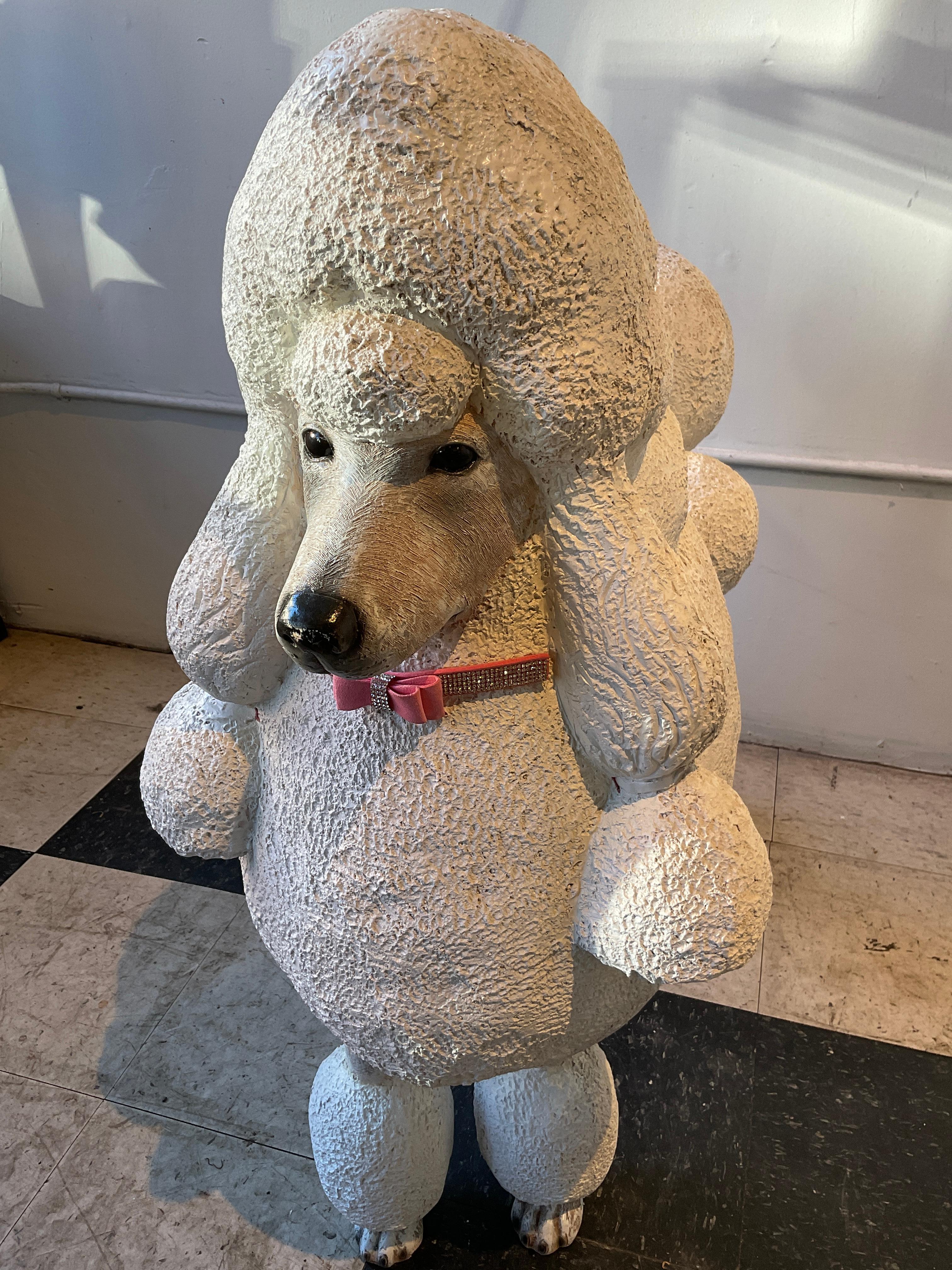 Pair of Life Size Fiberglass French Poodles For Sale 2