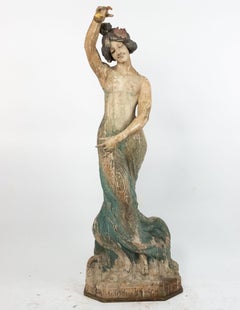 Pair of Art Nouveau Wooden Dancing Figures