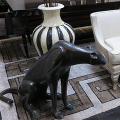 Pair of Lifesize Bronze Leopards, French Midcentury
