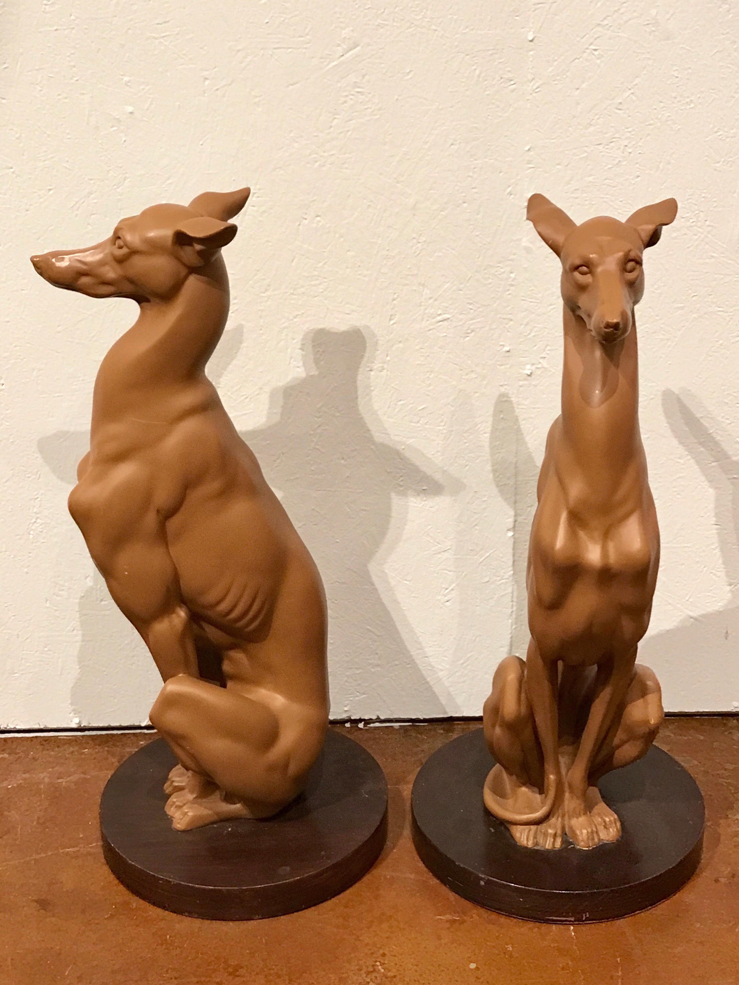 Composition Pair of Lifesize Whippets For Sale
