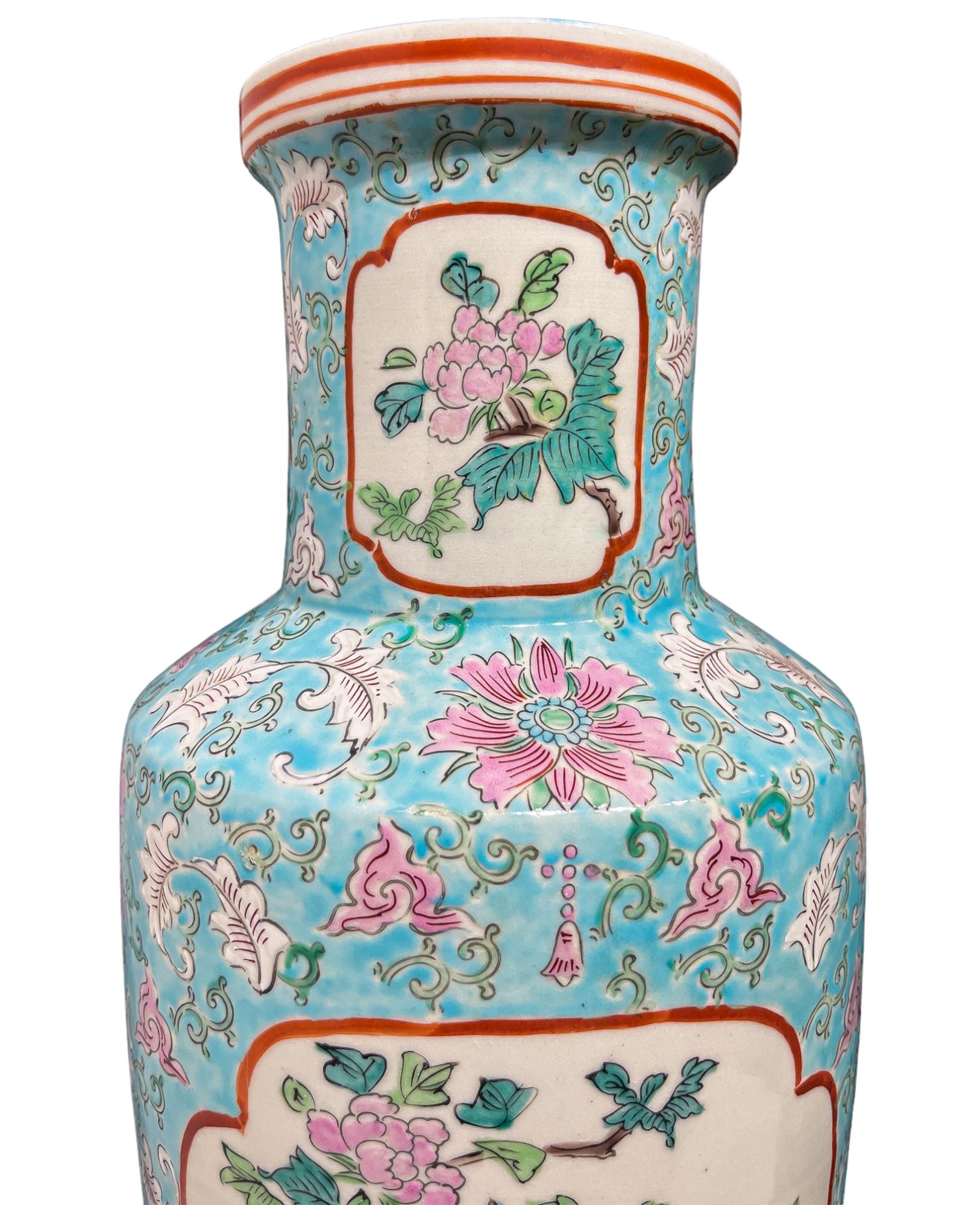 20th Century Pair of Light Blue Chinese Vases For Sale