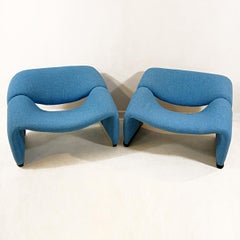 Pair of Light Blue Groovy Chairs by Pierre Paulin for Artifort