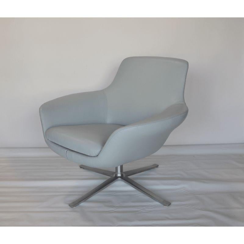 light blue leather chair