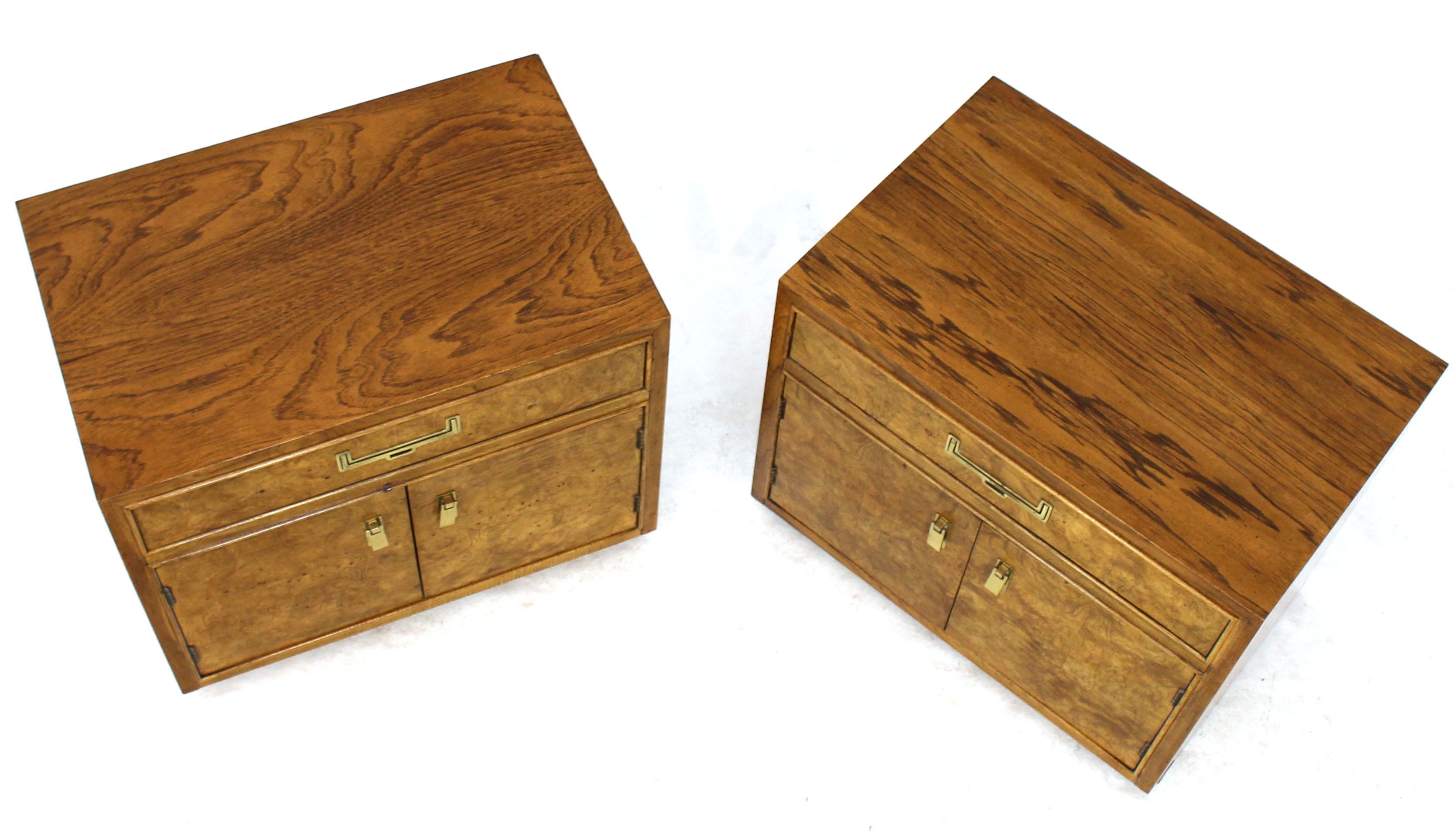 burled wood nightstand