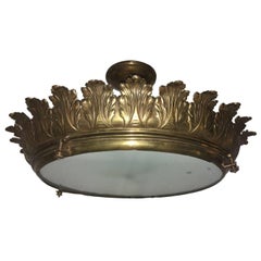 Pair of Neoclassic Brass Light Fixtures, Sold Individually