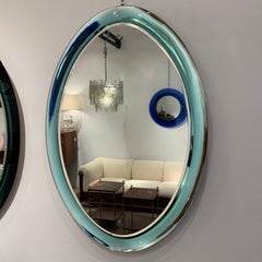 Pair of Light Green Cristal Arte Mirrors, 1960s