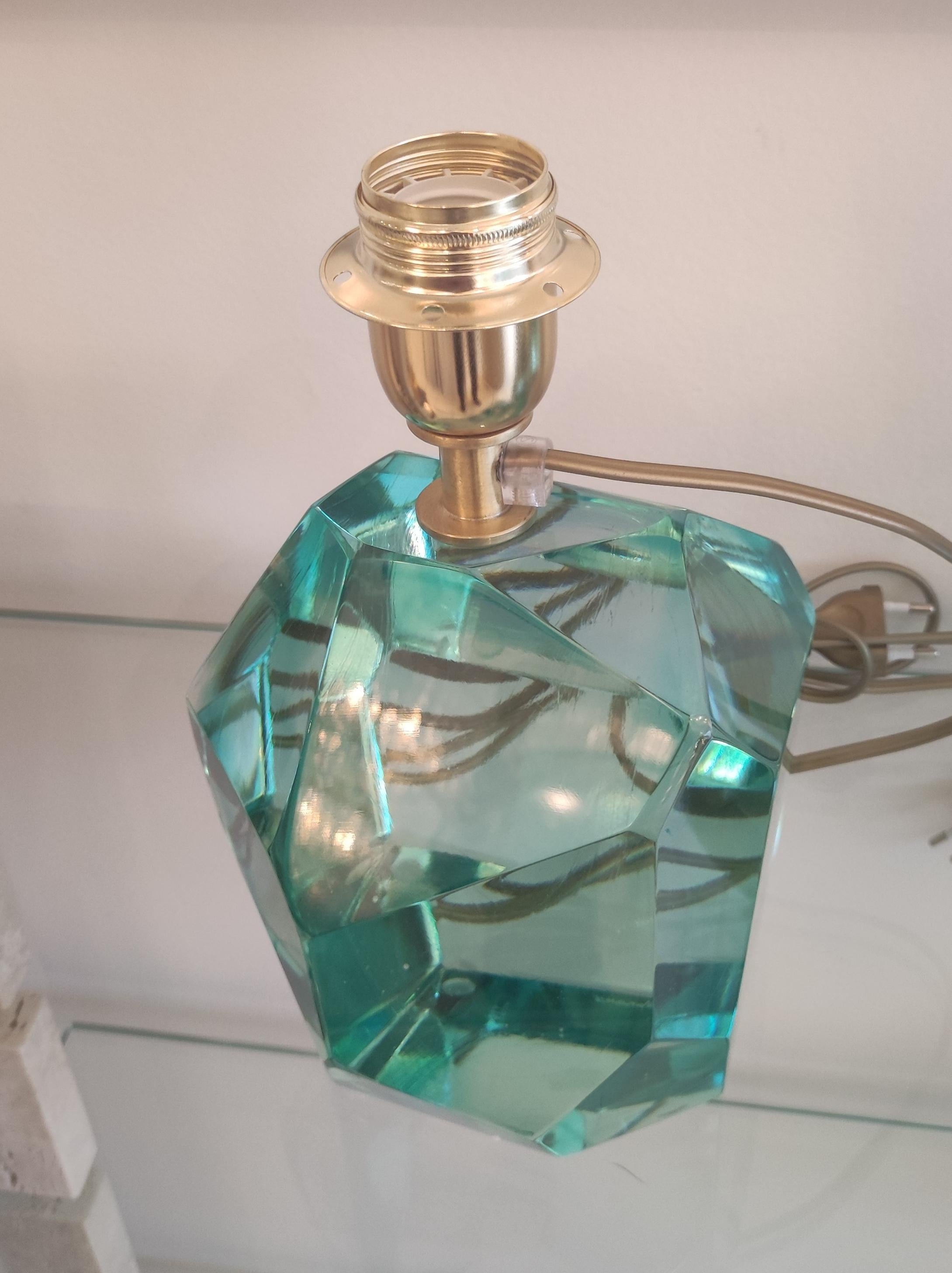 green crystal lamp