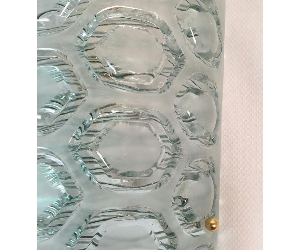 Pair of light green Murano glass sconces, Italy For Sale 3