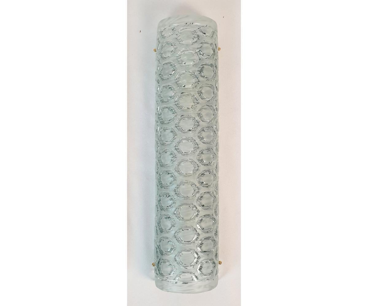 Italian Pair of light green Murano glass sconces, Italy For Sale