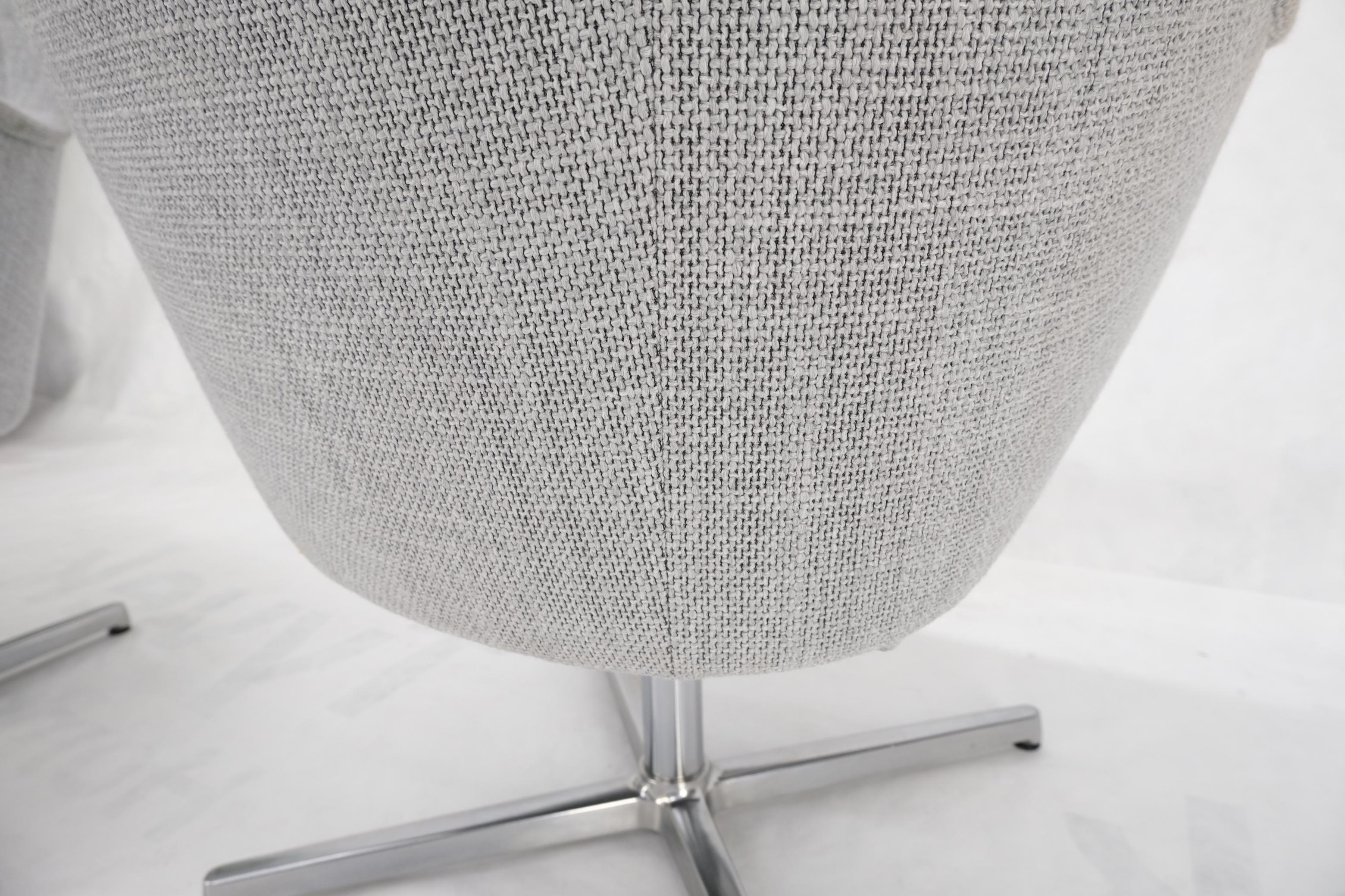 Pair of Light Grey Basket Weave Upholstery Barrel Back Desk Office Chairs  7
