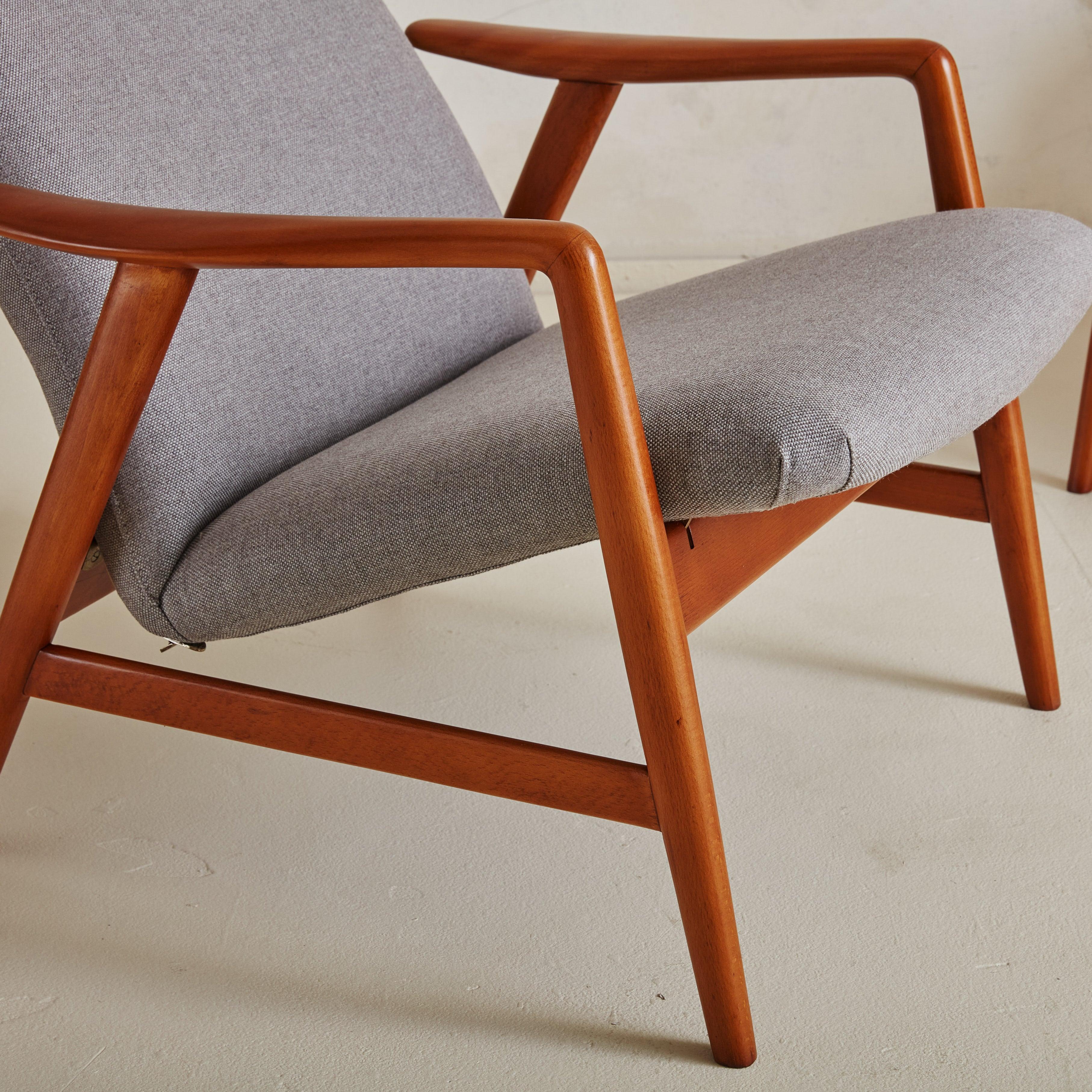 Paar hellgraue Loungesessel + Ottomane von Alf Svensson für Fritz Hansen im Angebot 3