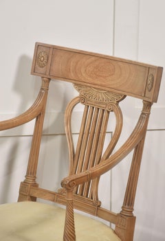 Pair of Light Mahogany Lyre-Back Armchairs
