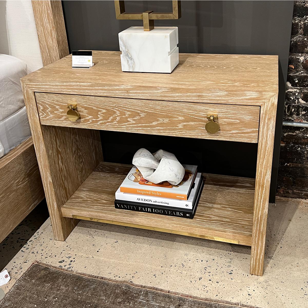 Contemporary Pair of Light Oak Modern Nightstands For Sale