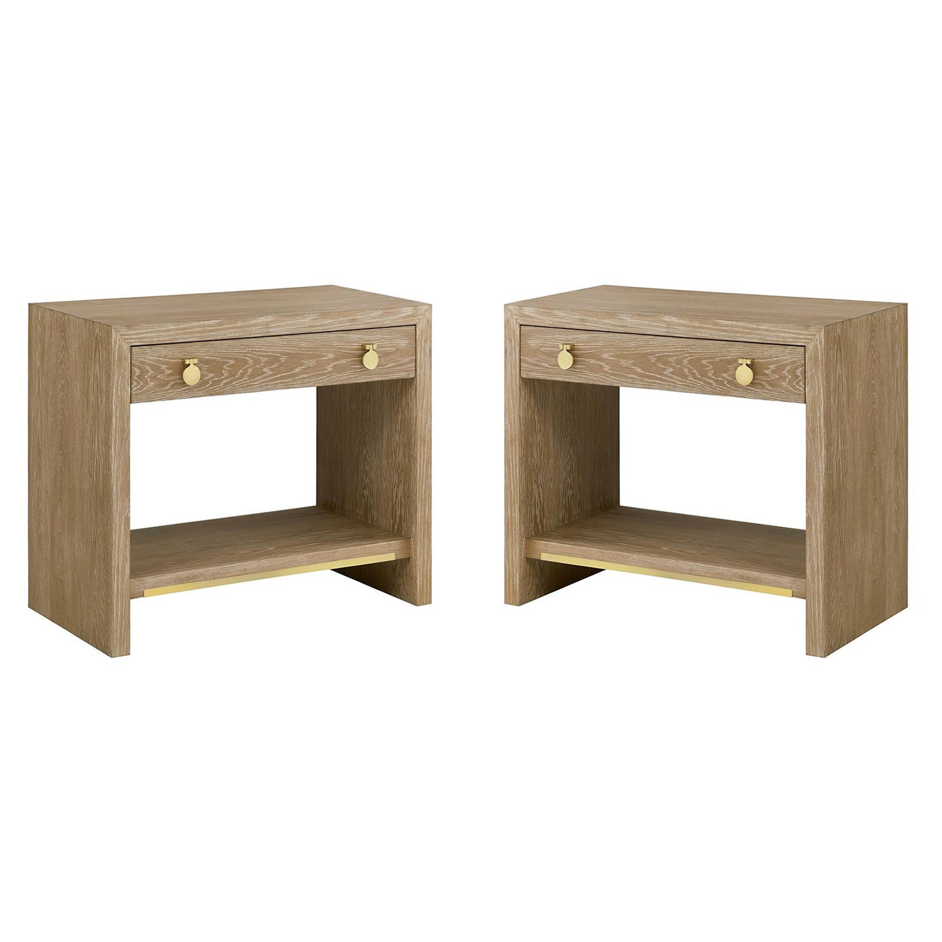 Coppia di comodini moderni in Oak Light