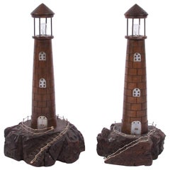 Antique Pair of Lighthouse Lamps