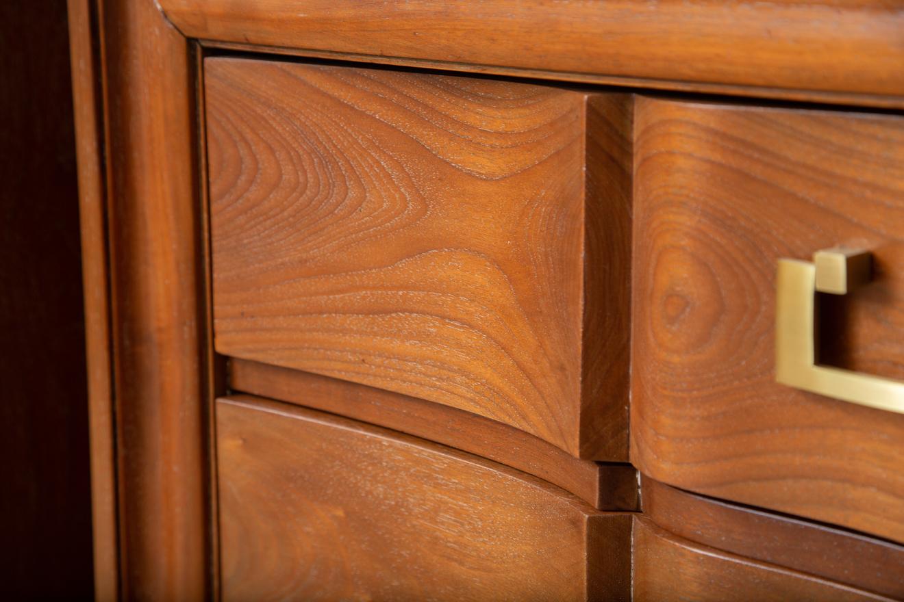 Polished Pair of  Cerused Chest of Drawers, USA 1950