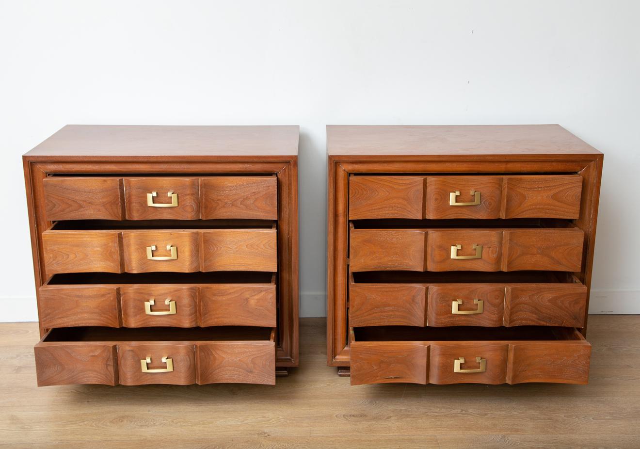 Pair of  Cerused Chest of Drawers, USA 1950 1
