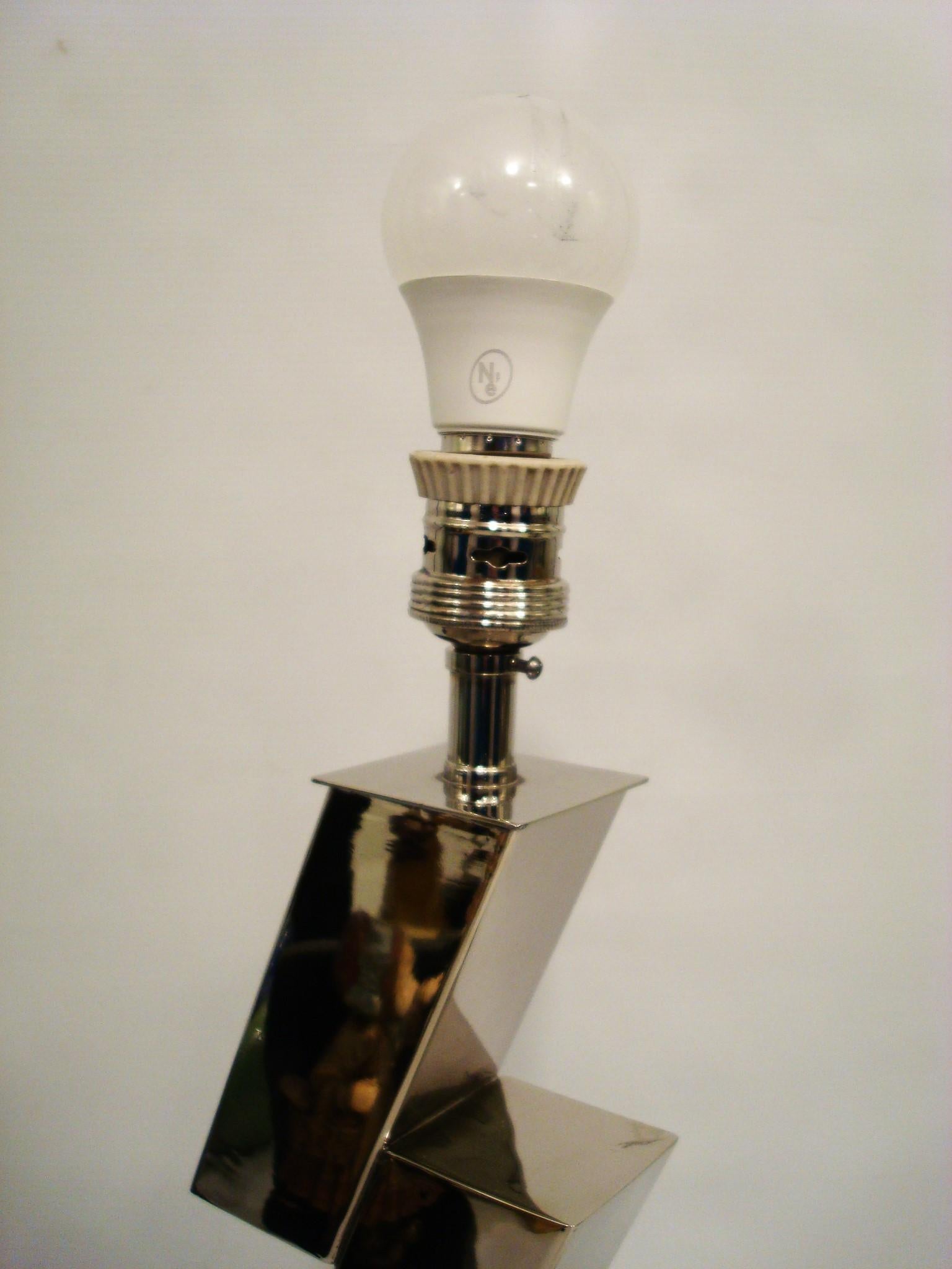 Pair of Lightning Art Deco Desny Style Table Lamps French 1930's For Sale 4