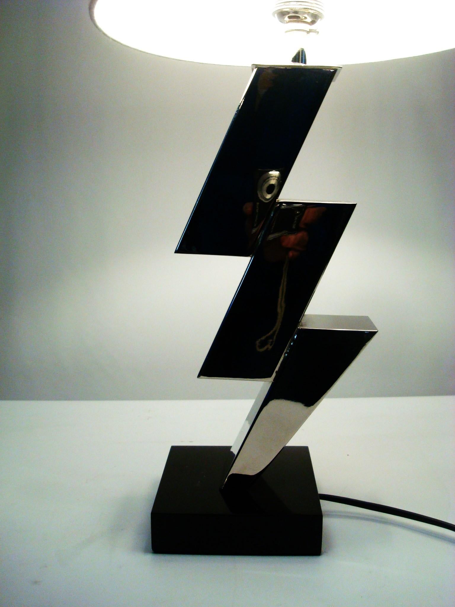 Pair of Lightning Art Deco Desny Style Table Lamps French 1930's For Sale 5