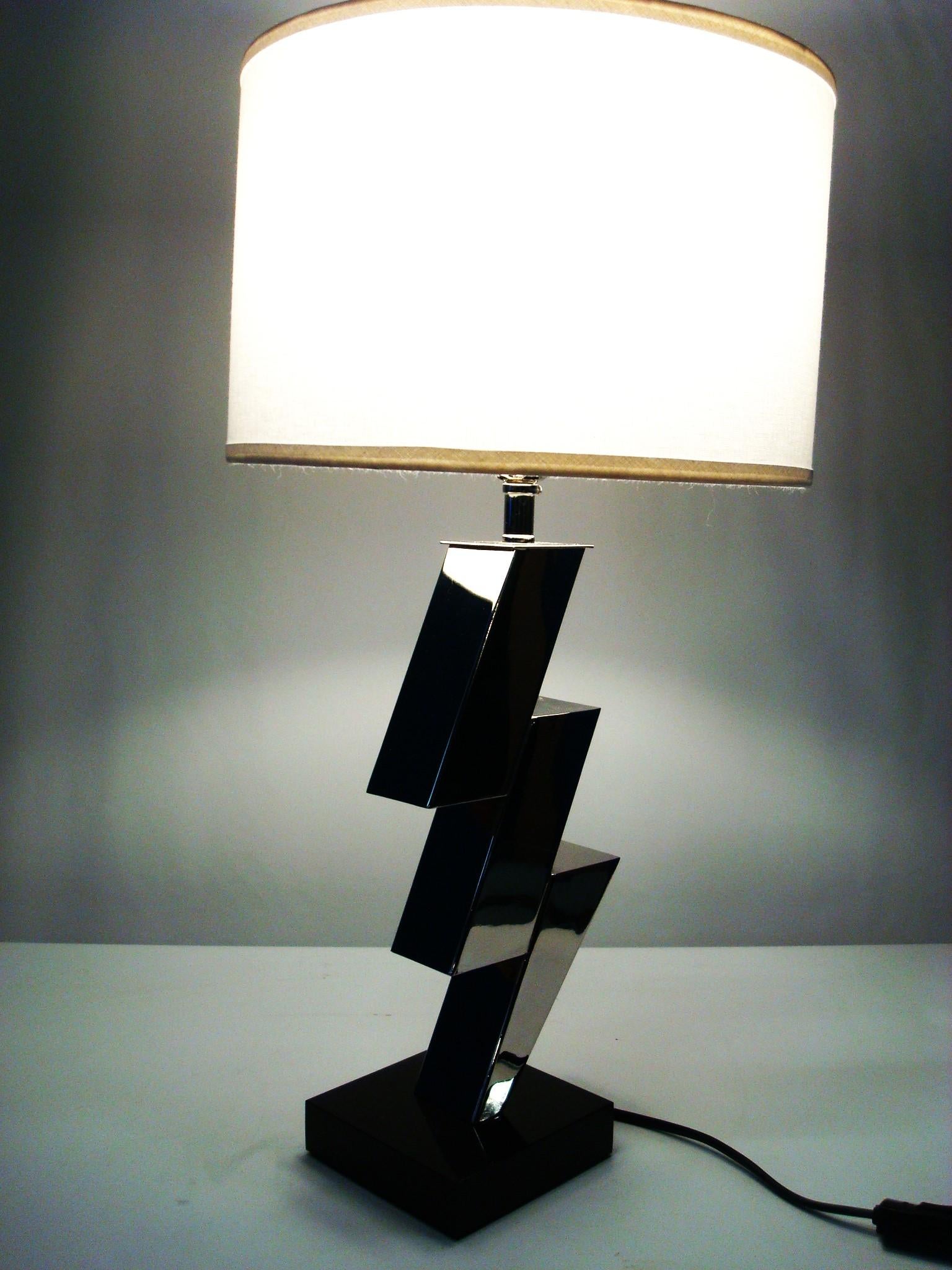 Pair of Lightning Art Deco Desny Style Table Lamps French 1930's For Sale 6