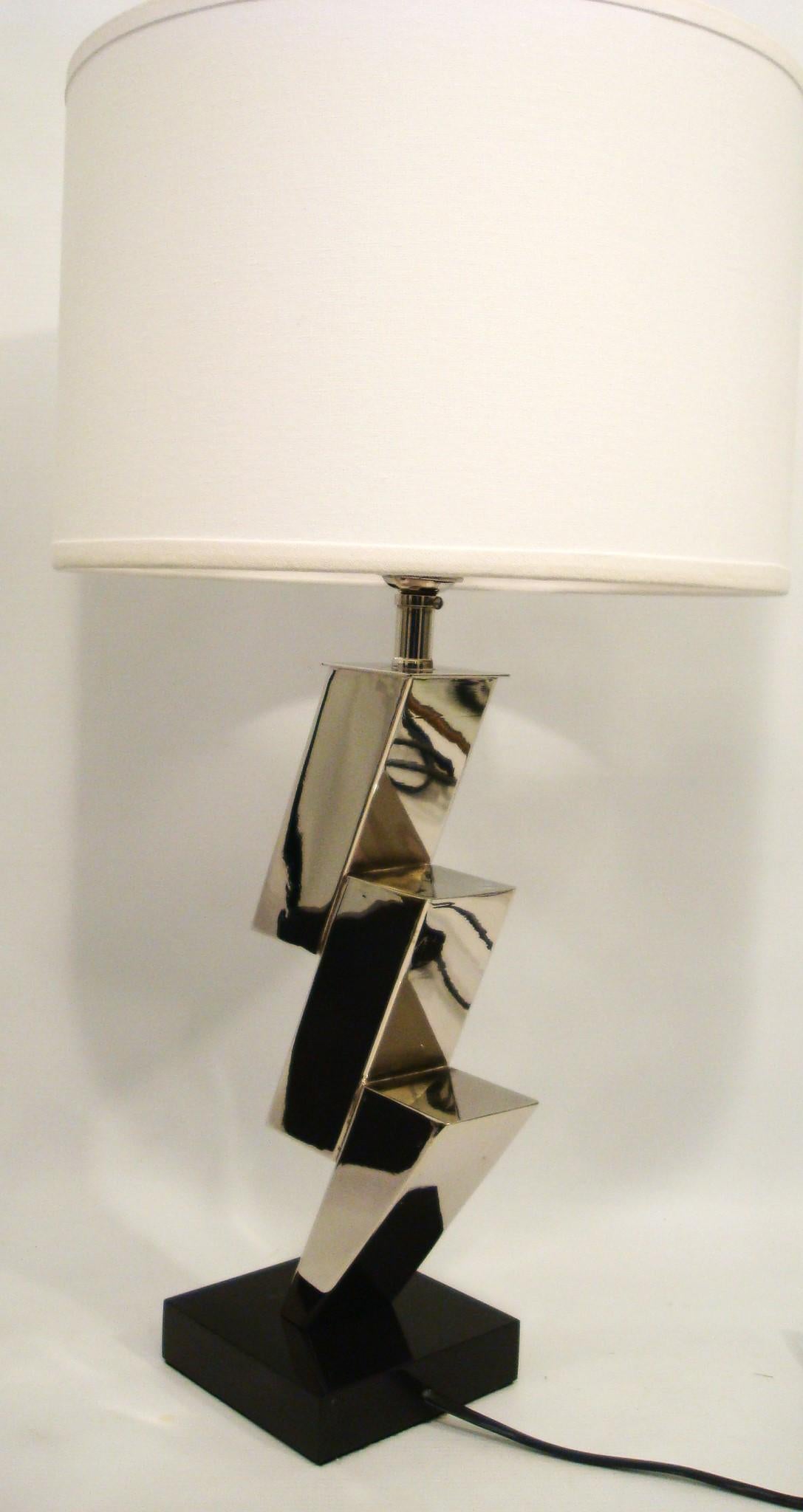 20th Century Pair of Lightning Art Deco Desny Style Table Lamps French 1930's For Sale