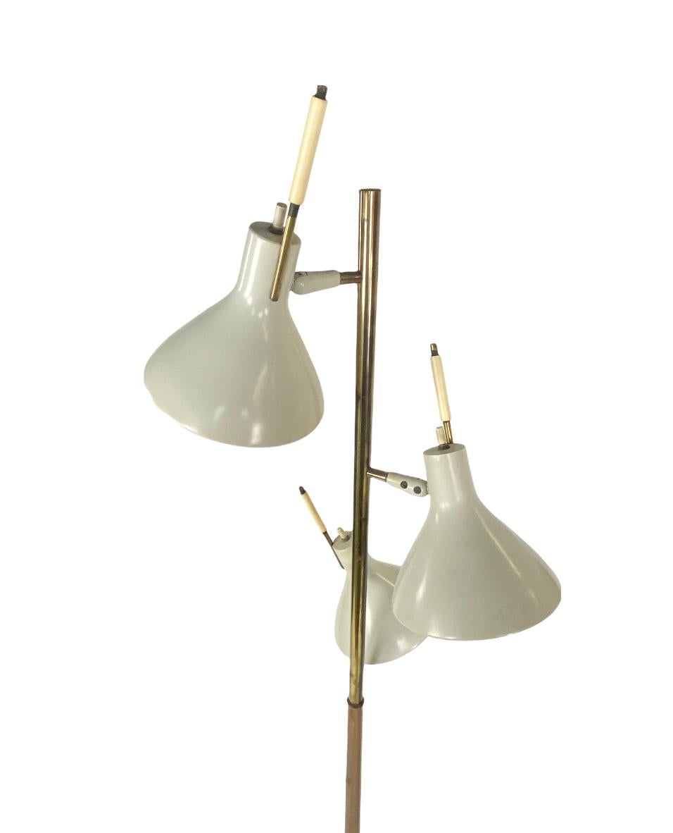 Mid-Century Modern Pair of Lightolier Floor Lamps with Pivoting Shades designed by Thomas Moser