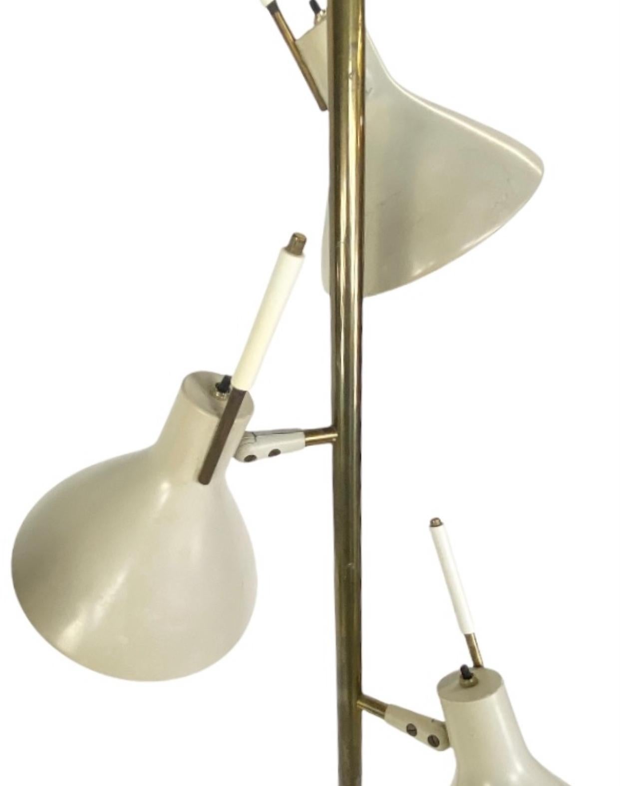 American Pair of Lightolier Floor Lamps with Pivoting Shades designed by Thomas Moser