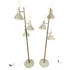 Pair of Lightolier Floor Lamps with Pivoting Shades