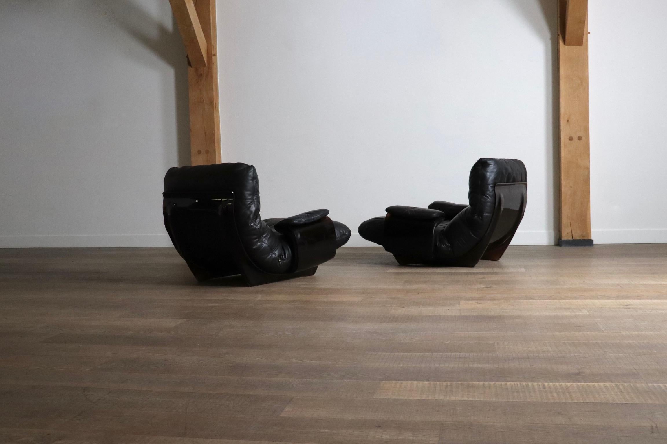 Coppia di sedie Ligne Roset Marsala Lounge di Michel Ducaroy, anni '70 In condizioni buone in vendita a ABCOUDE, UT