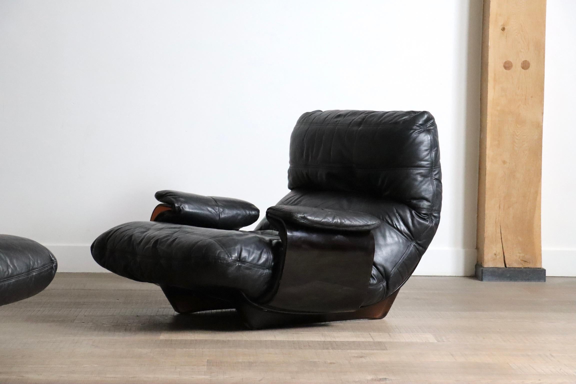 Coppia di sedie Ligne Roset Marsala Lounge di Michel Ducaroy, anni '70 in vendita 1