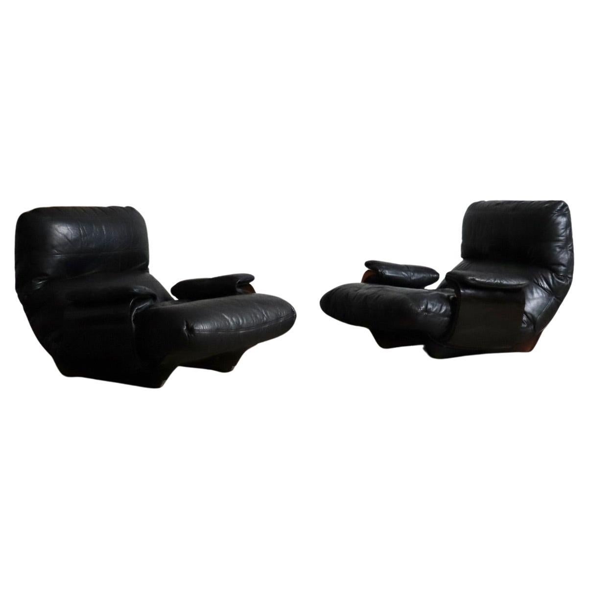 Pair of Ligne Roset Marsala Lounge chairs by Michel Ducaroy, 1970s