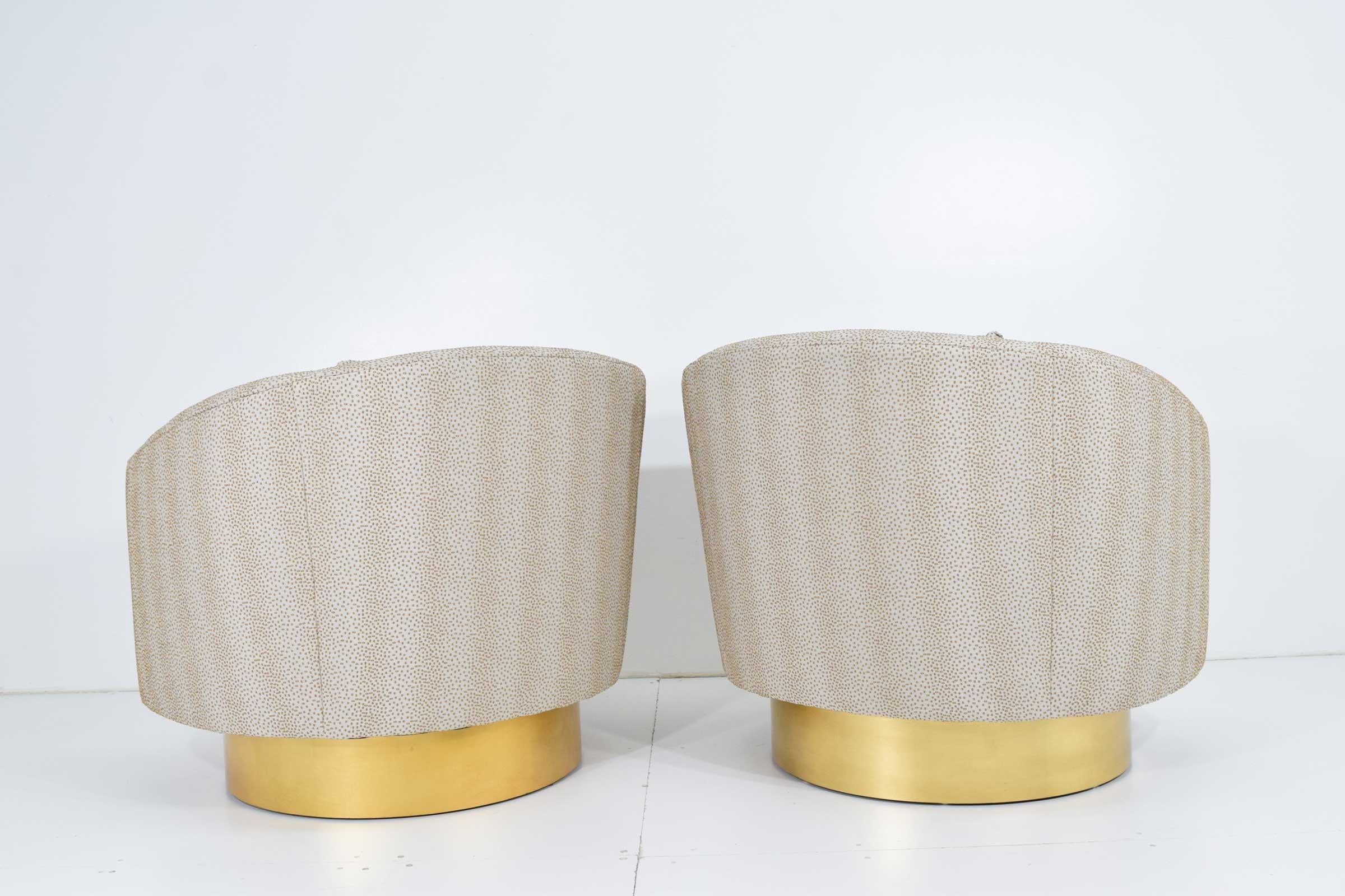 American Pair of Like New Bernhardt Swivel Lounge Chairs