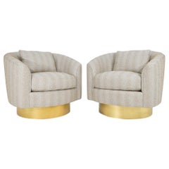 Pair of Like New Bernhardt Swivel Lounge Chairs