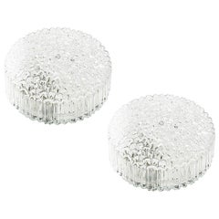 Pair of Limburg Flush Mount or Wall Lights by Helena Tynell Bubble Glass