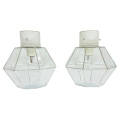 Pair of Limburg Glashütte ceiling lamp flush mount , 1970s