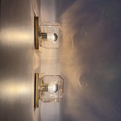 Pair of Limburg Glashütte wall lamps , 1970s