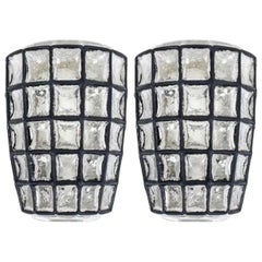 Pair of Limburg Iron and Glass Sconces